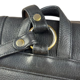 MCM Vintage Black Leather Studded Drawing Backpack