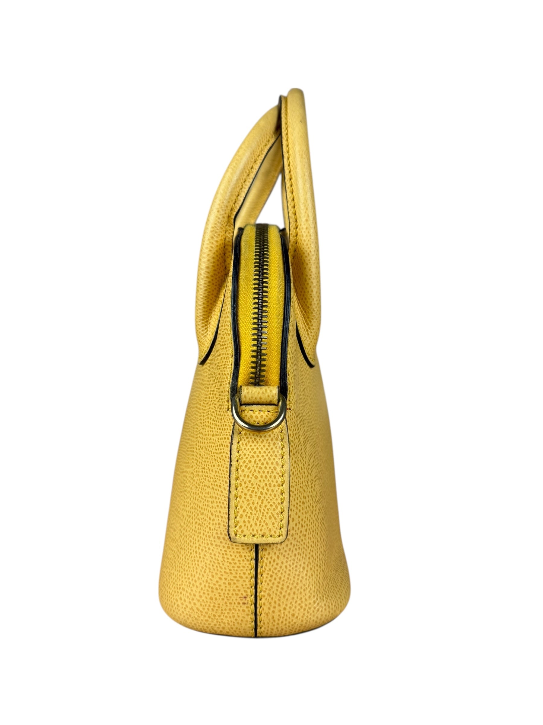 Celine Yellow Leather Dome 2Way Handbag