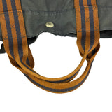 Hermes Vintage Blue/Brown Fourre-Tout Canvas Tote Bag MM