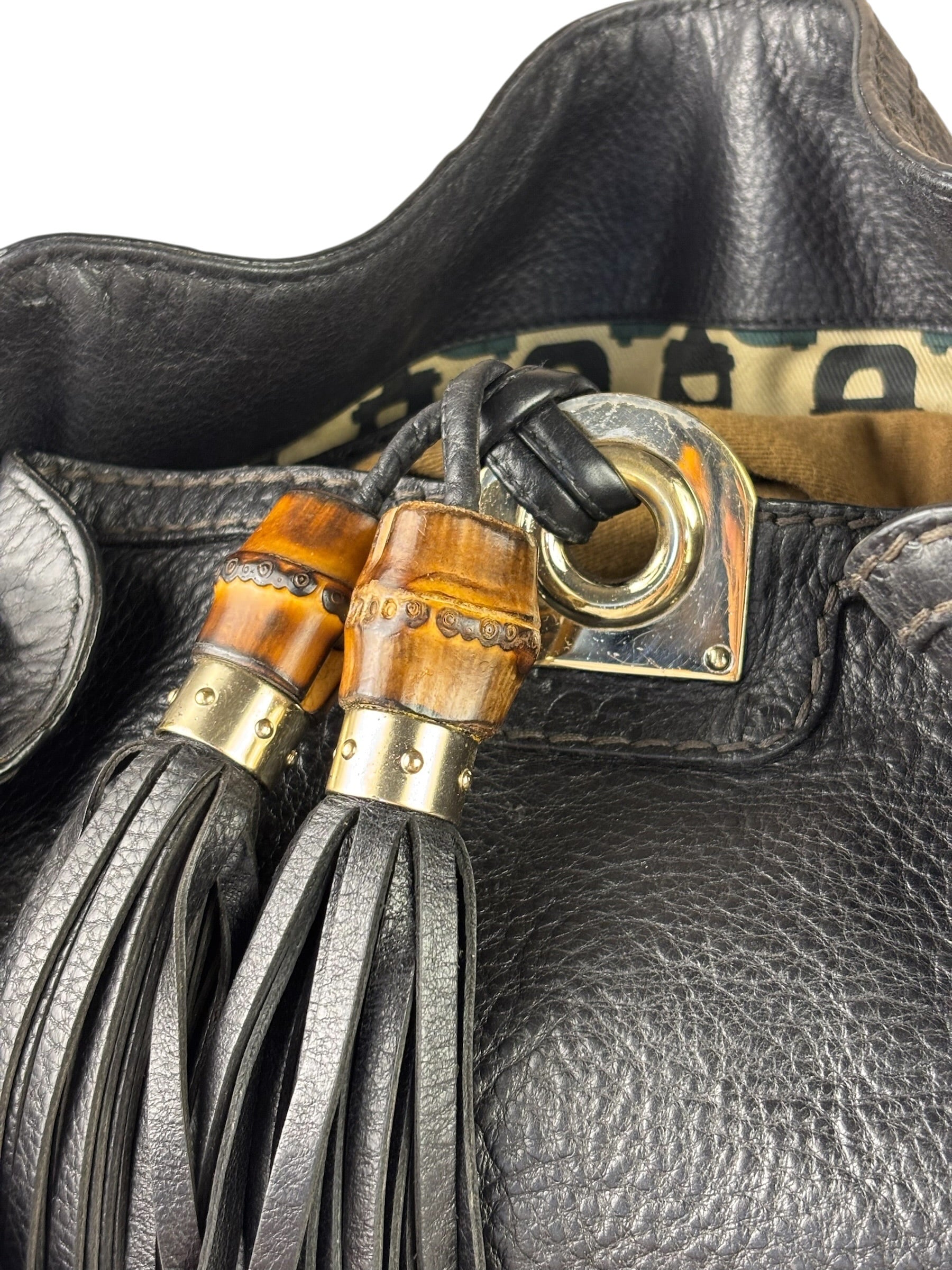 Gucci Black Leather Indy Hobo Bag