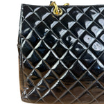Chanel Black Patent Quilted Leather Timeless Shopping Tote Bag 2002