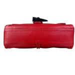Burberry Red Leather Haymarket Check Shoulder Bag