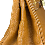 Hermes Birkin 35 Gold Brown Togo Leather Handbag 2001