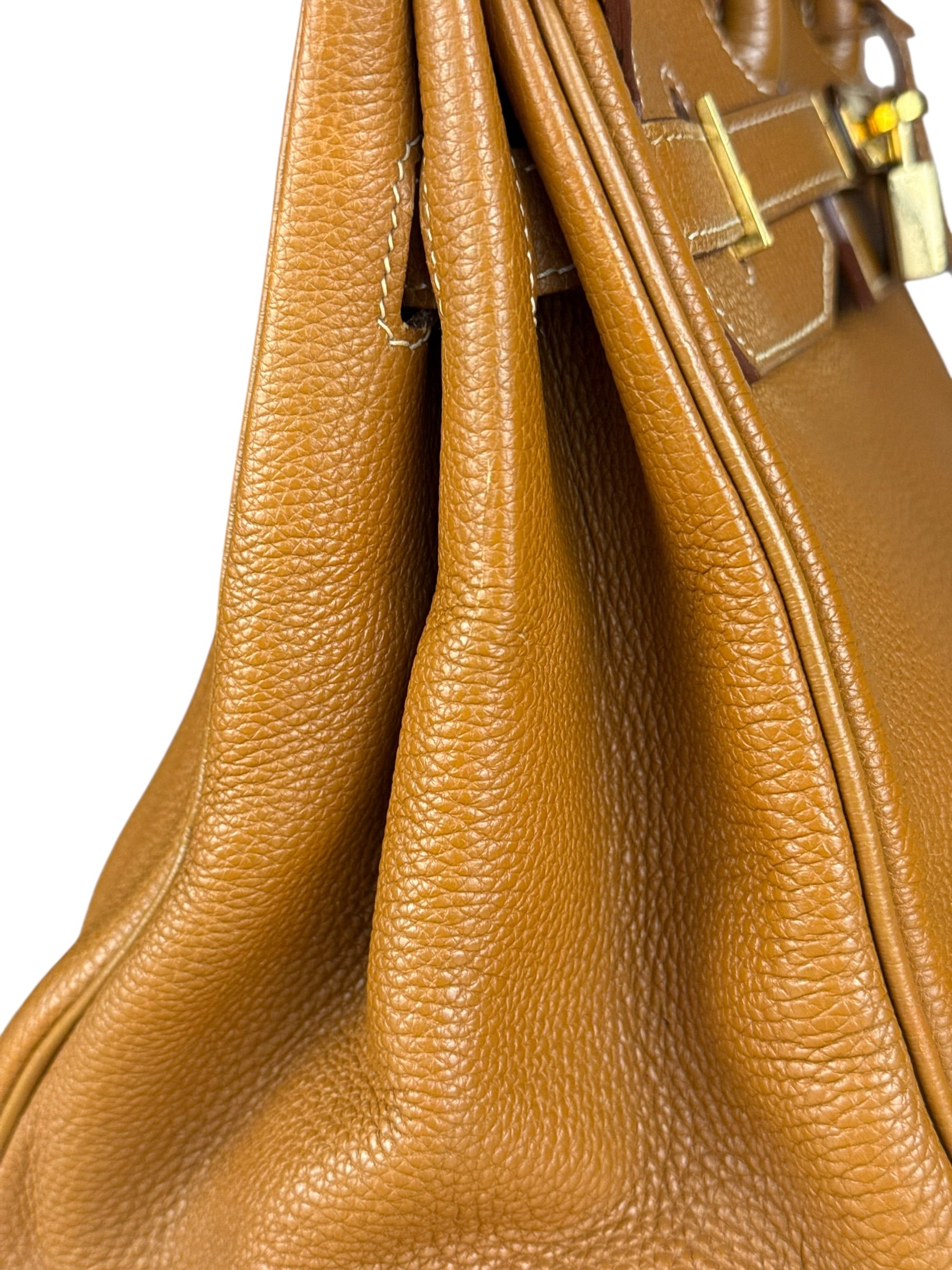 Hermes Birkin 35 Gold Brown Togo Leather Handbag 2001