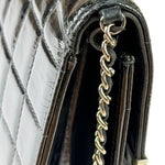 Chanel Black Patent Leather Chocolate Bar Flap Bag 2000