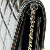 Chanel Black Patent Leather Chocolate Bar Flap Bag 2000