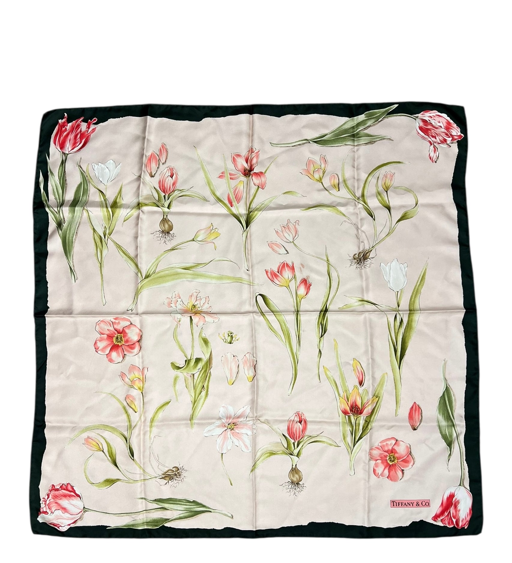 Tiffany & Co. Pink Rose Petal Silk Scarf