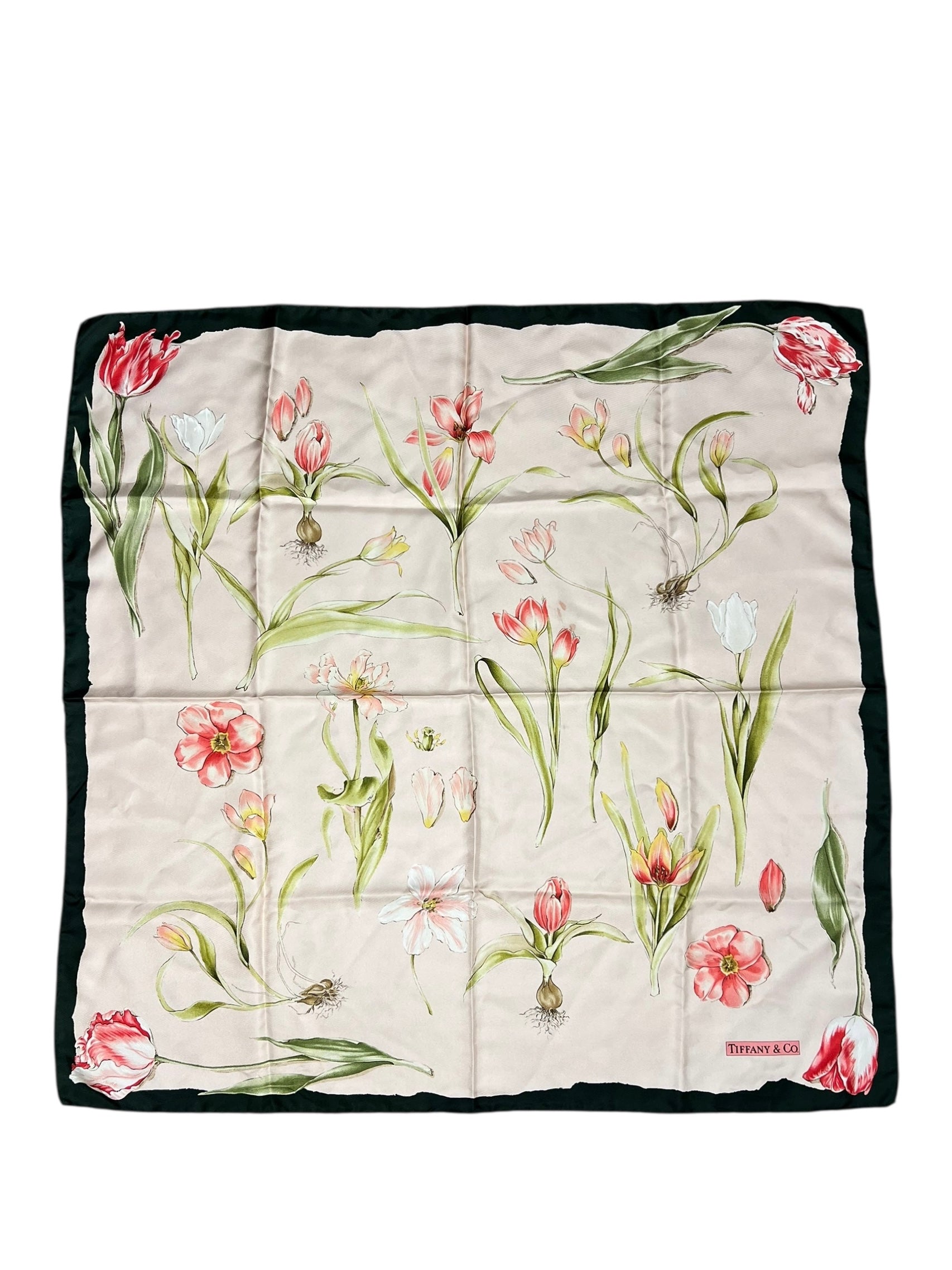 Tiffany & Co. Pink Rose Petal Silk Scarf