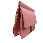 Chanel Pink Quilted Leather Pearl Chain Flap Bag 2019