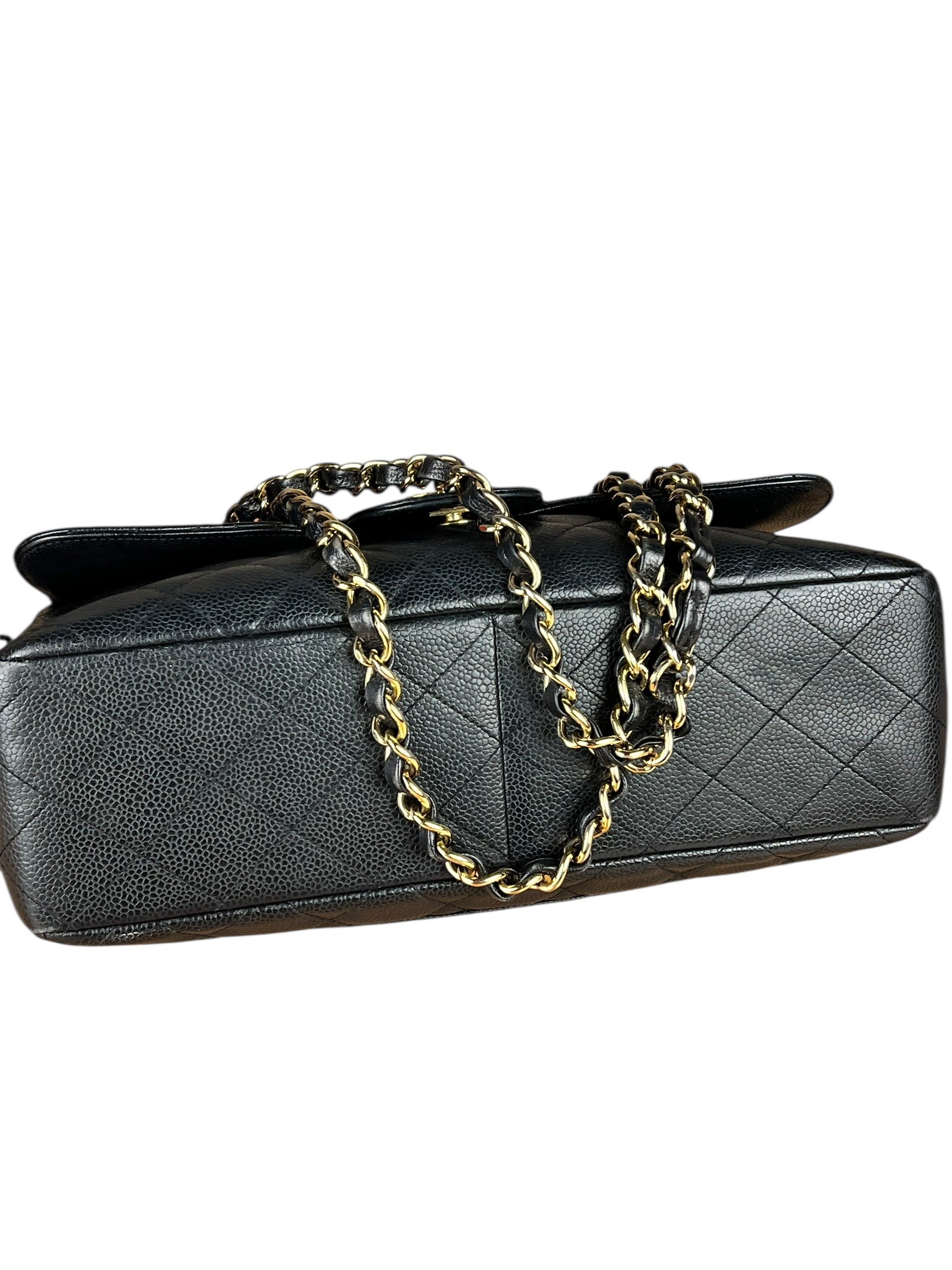Chanel Black Caviar Leather Single Flap Bag '04