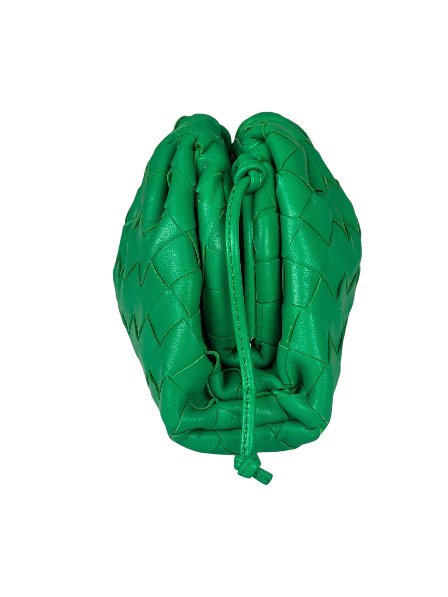 Bottega Veneta Green Leather Intercciato Small Crossbody