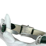 Cartier Must de Tank Green Croc Strap White Dial