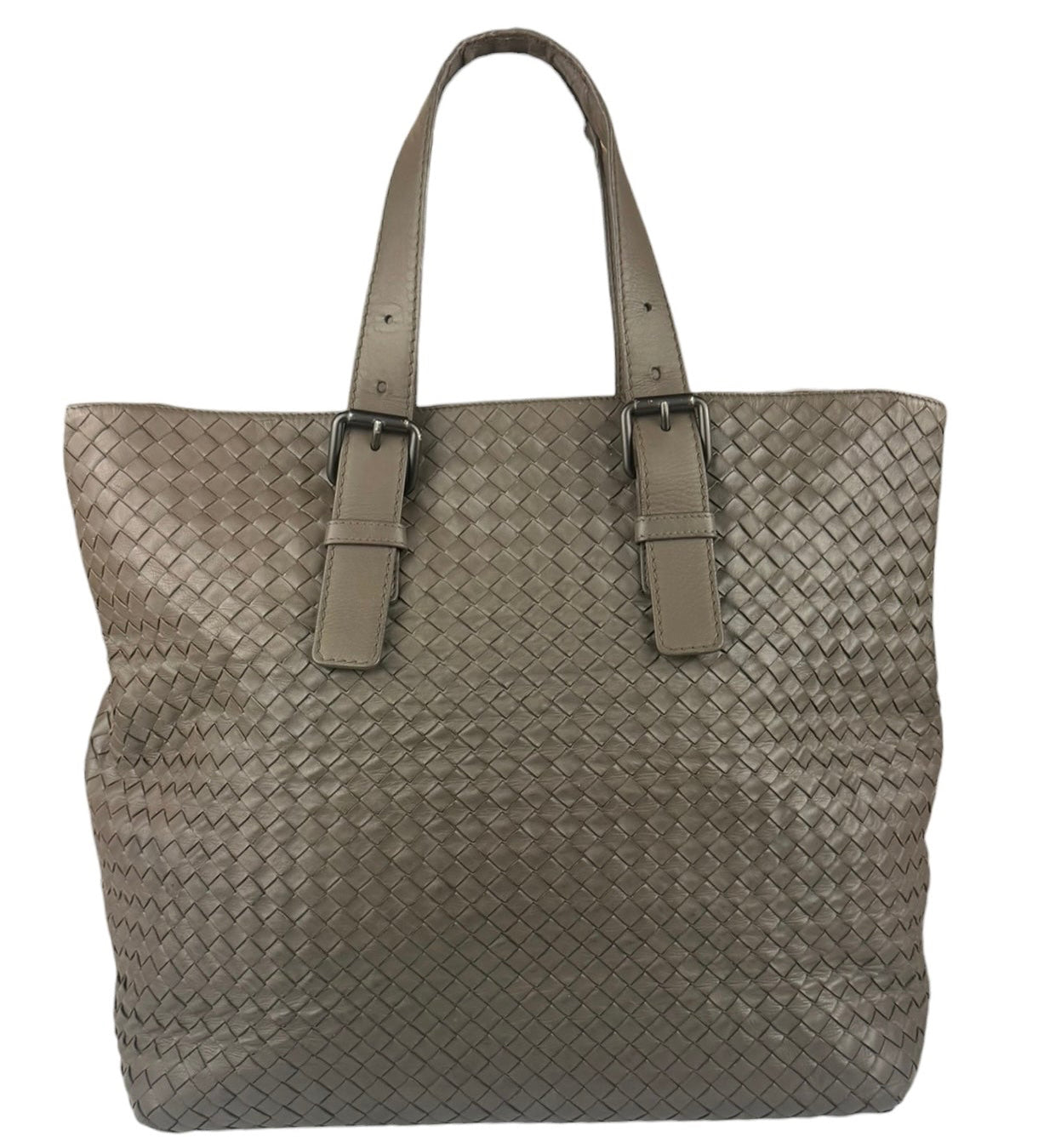Bottega Veneta Gray Nappa Leather Intrecciato Tote Bag