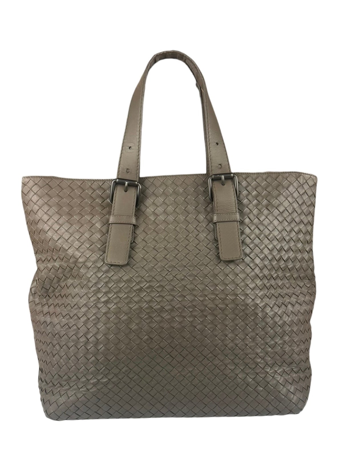 Bottega Veneta Gray Nappa Leather Intrecciato Tote Bag