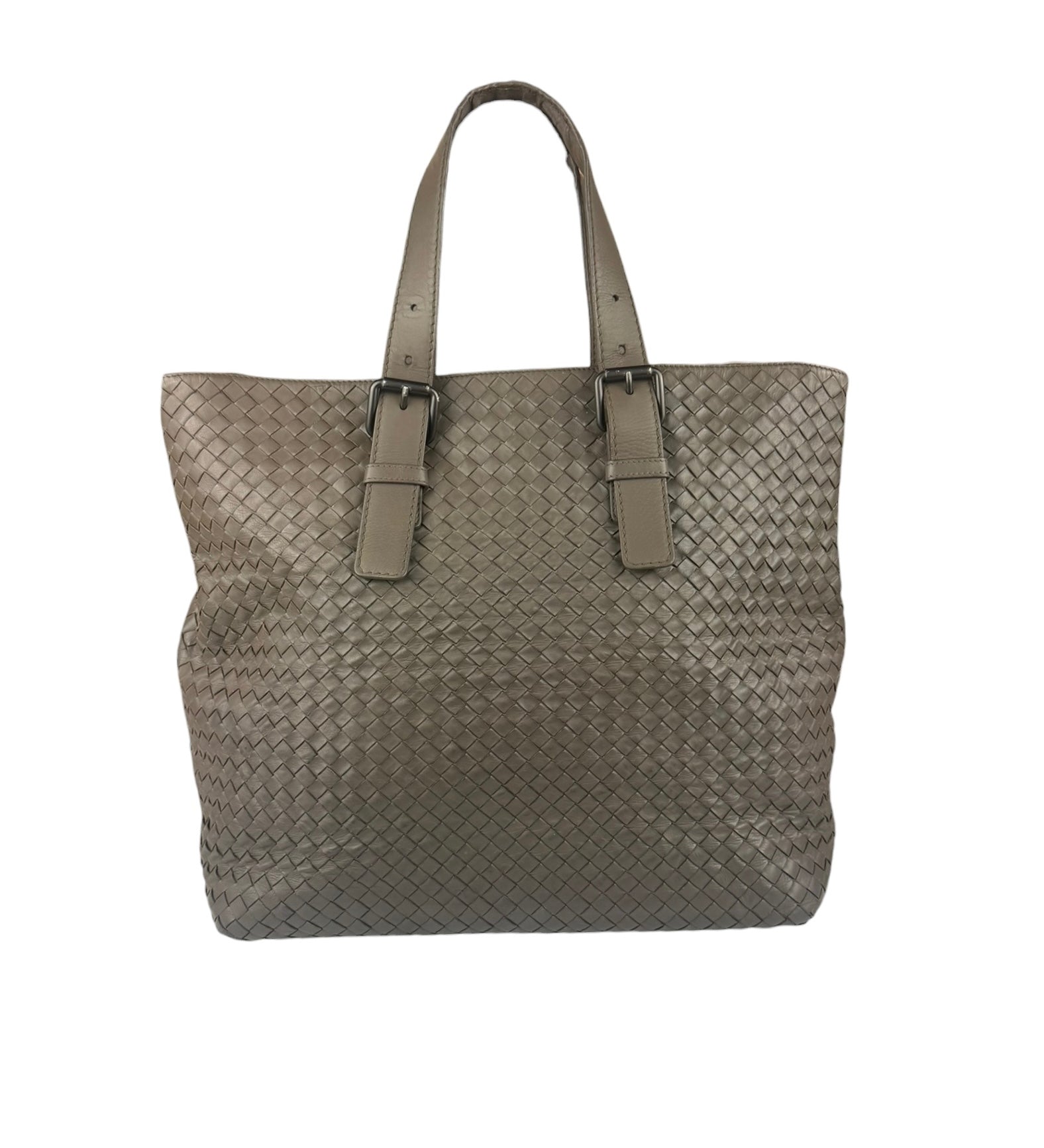 Bottega Veneta Gray Nappa Leather Intrecciato Tote Bag