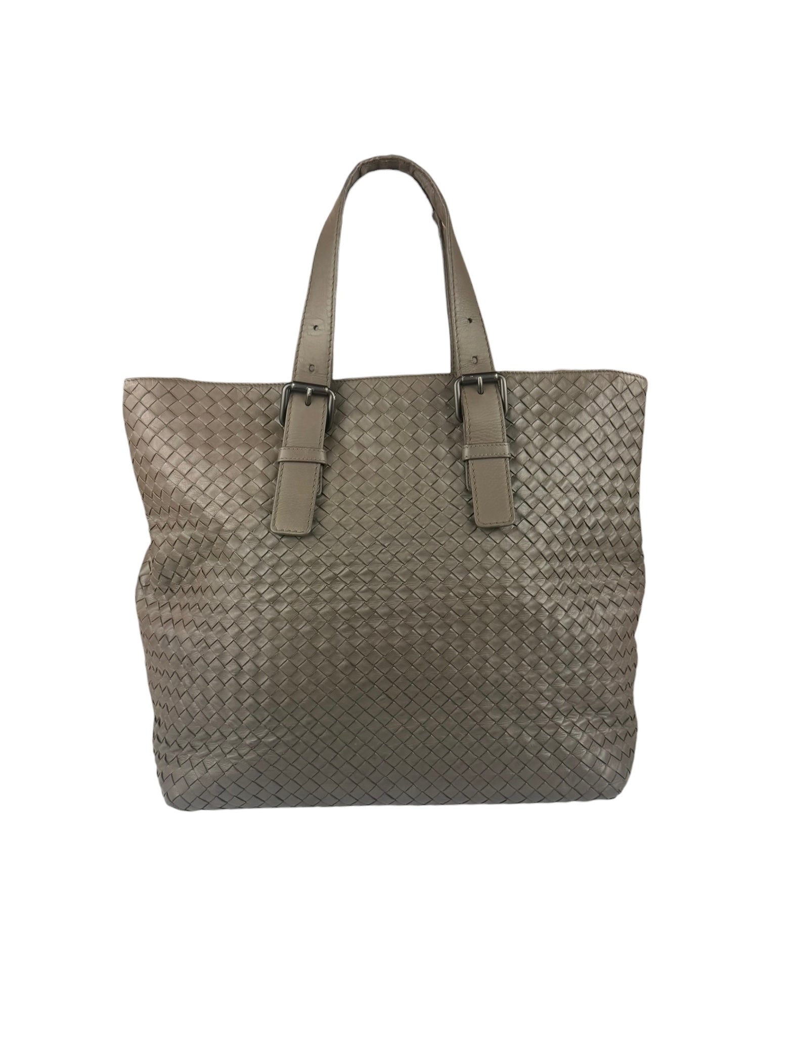 Bottega Veneta Gray Nappa Leather Intrecciato Tote Bag