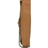 Chanel Vintage Beige Leather  Chocolate Bar East- 1987