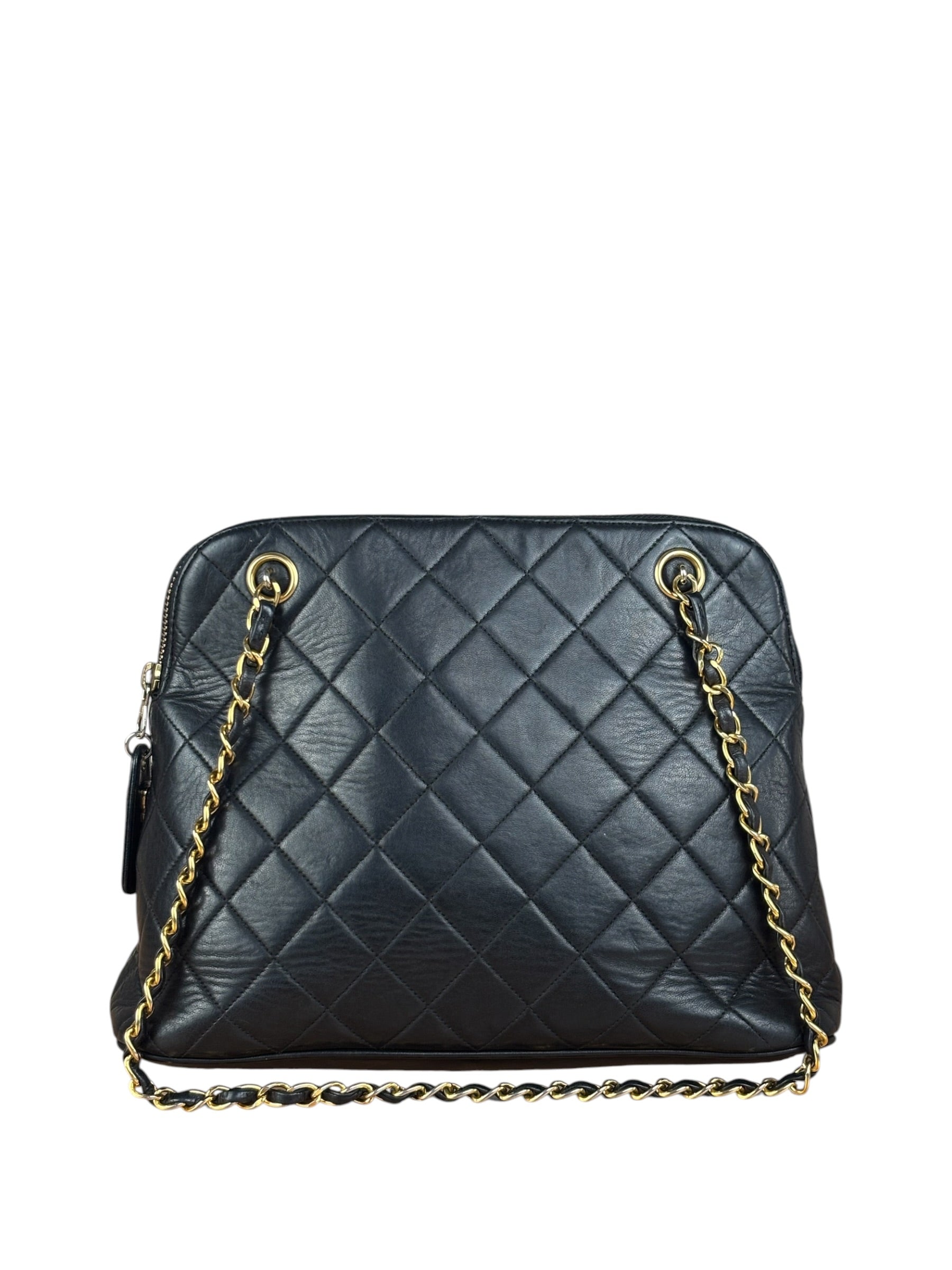 Chanel Vintage Black Leather Shoulder Bag