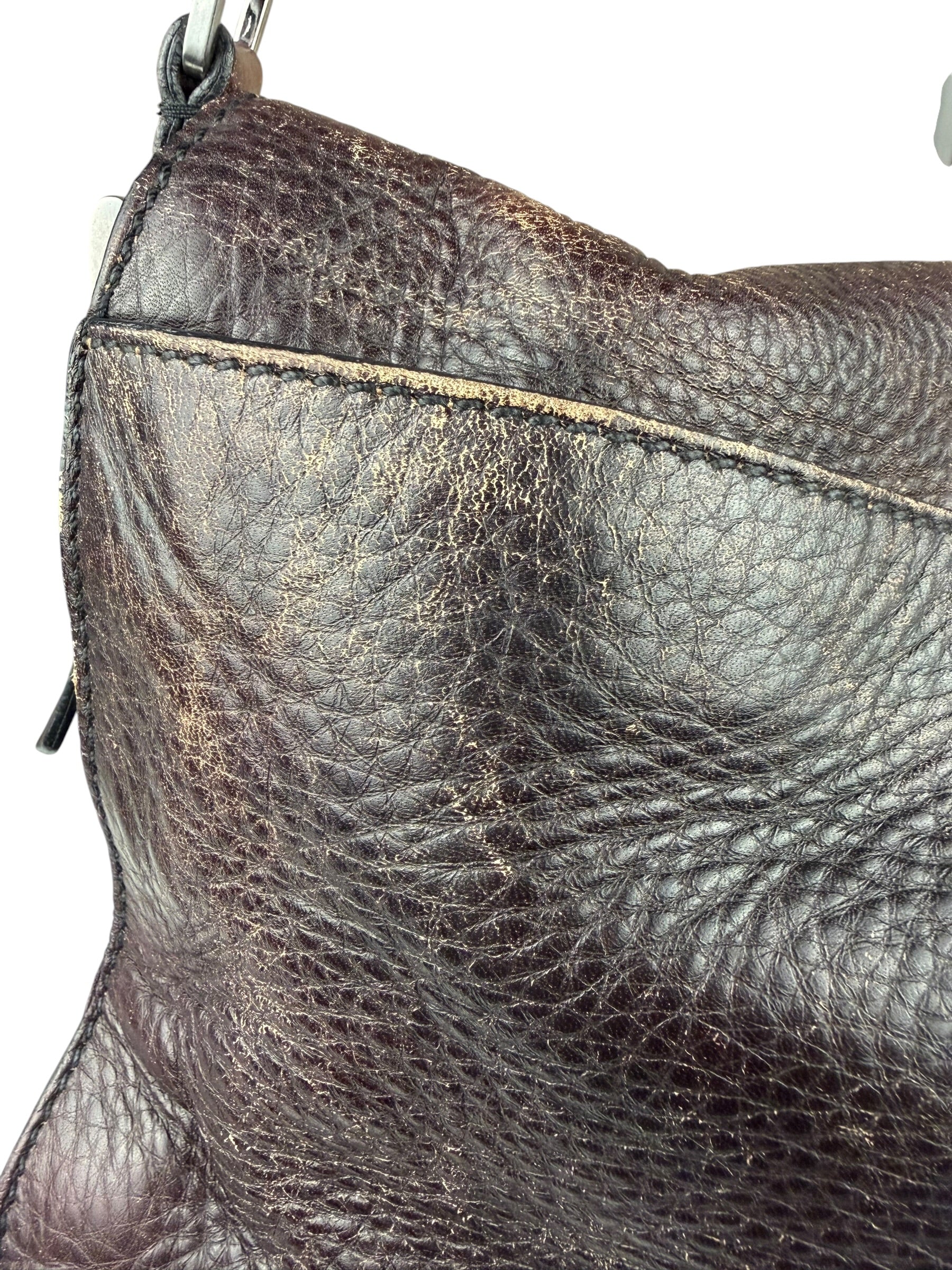 Prada Vintage Brown Leather Cervo Antik Messenger Bag