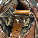 Fendi Vintage Leather Trim Zucca Etnico/Du Jour Tote Bga