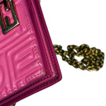 Fendi Roma Pink Leather Embossed Wallet on Chain