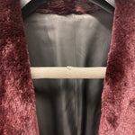 Fellini Burgundy Synthetic Faux Fur Coat