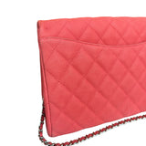 Chanel Coral Pink Matte Quilted Caviar Flap Shoulder Bag 2012