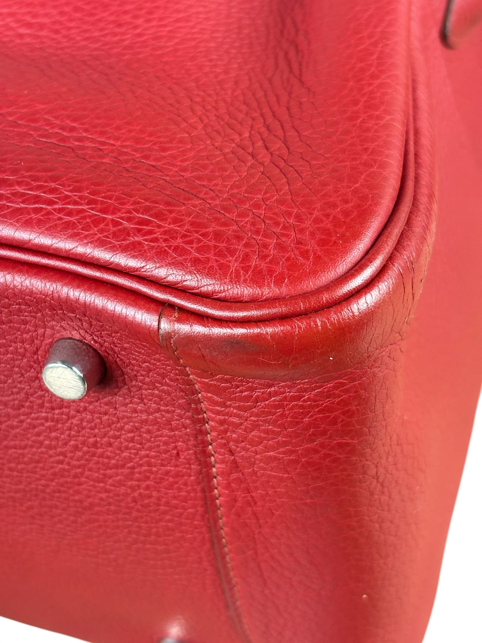 Hermes Rouge Clemence Leather Lindy 34
