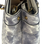 Gucci Cream/Grey Python-Embossed Horsebit Bright Bit Tote