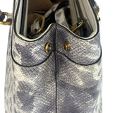 Gucci Cream/Grey Python-Embossed Horsebit Bright Bit Tote