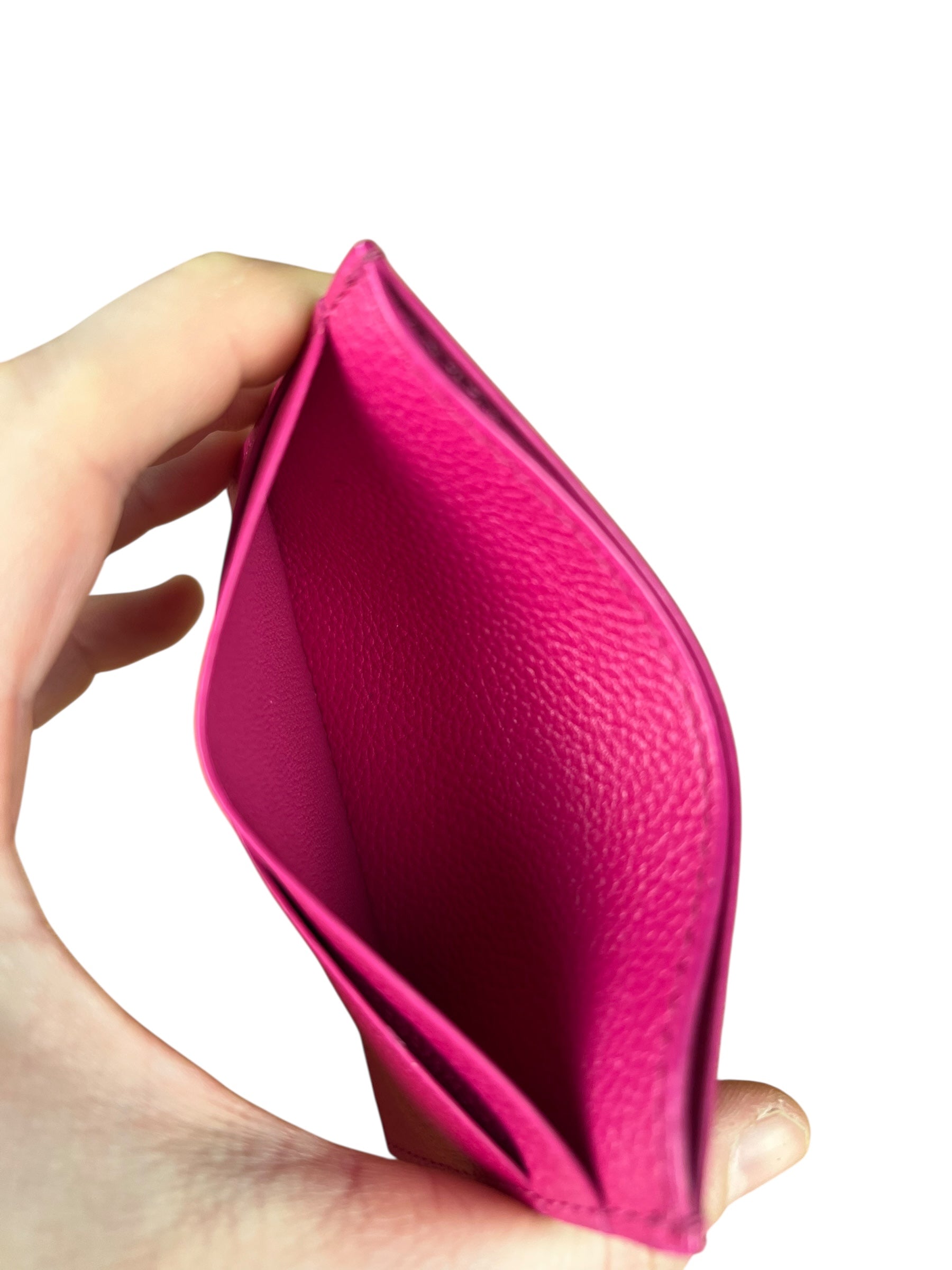 Balenciaga Leather Los Angeles Card Holder Fuchsia