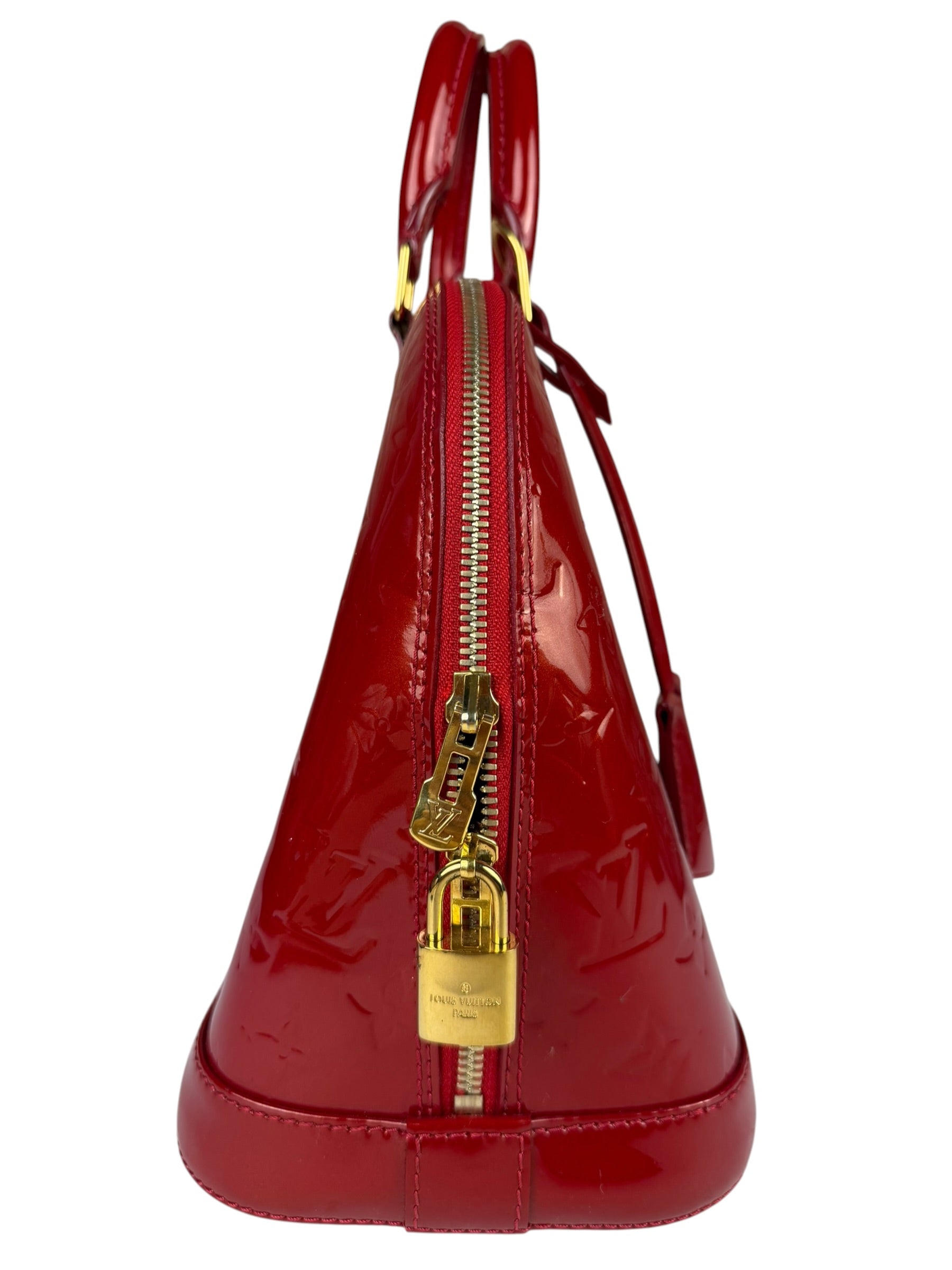 Louis Vuitton Red Vernis Alma MM Handbag