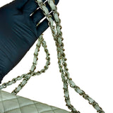 Chanel Light Sage Green Medium Classic Flap Shoulder Bag 2008
