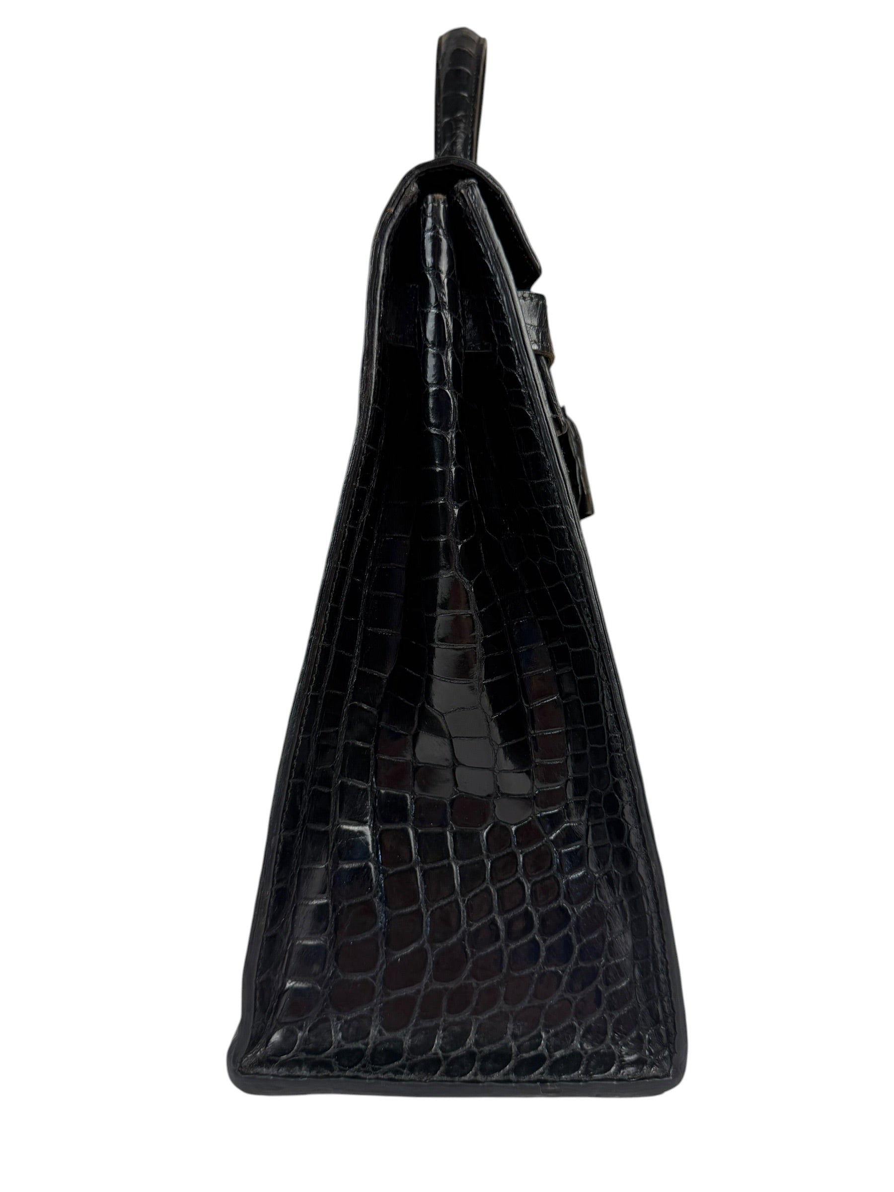 Hermes 1985 Black Crocodile Kelly 35