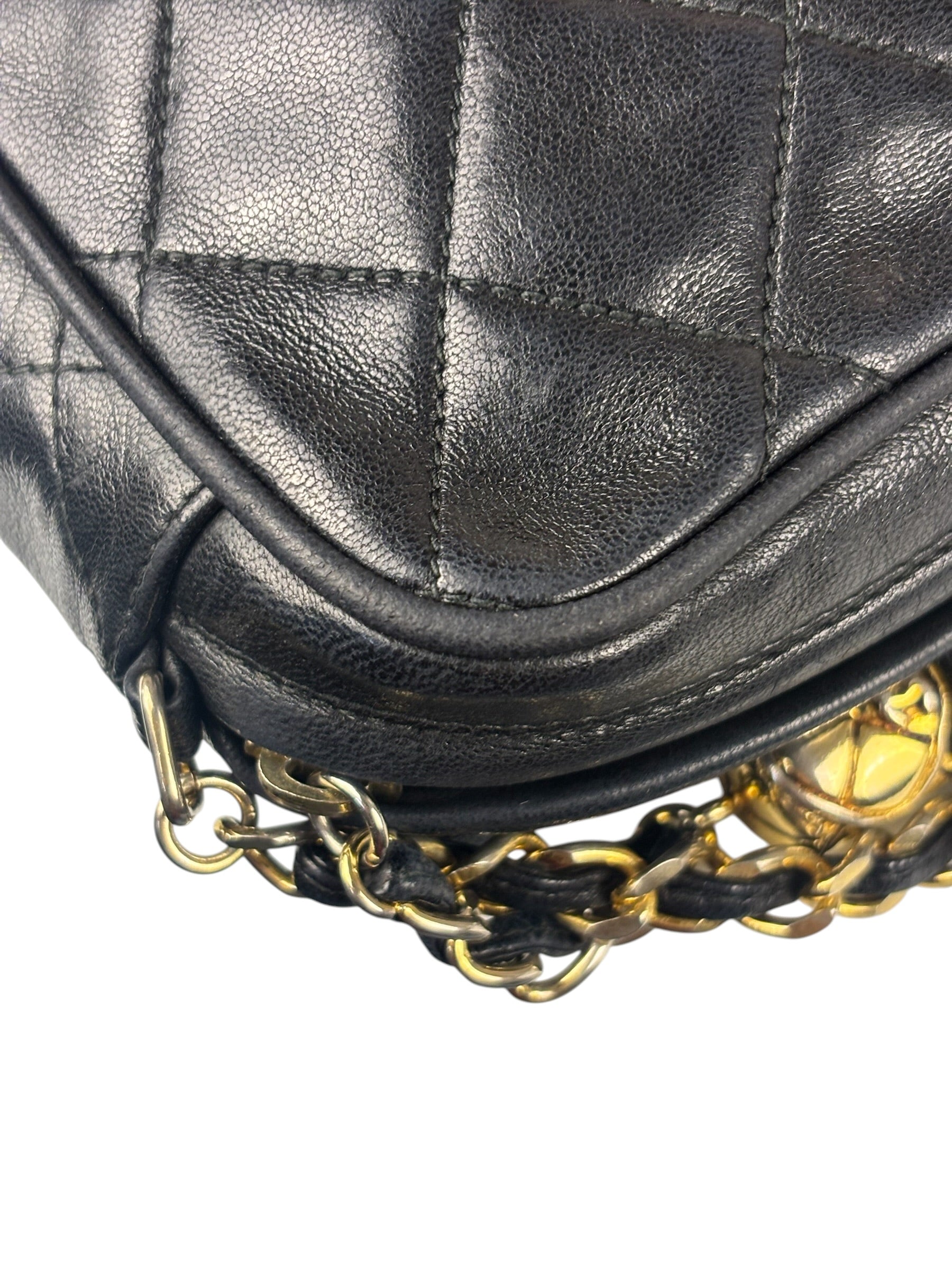 Chanel Black Diamond Stitch Camera Crossbody