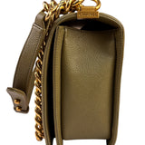 Chanel Olive Green Quilted Caviar Boy Flap Bag 2017