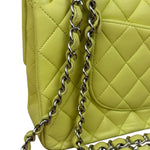 Chanel Yellow Neon Quilted Leather Classic Double Flap Bag 2010