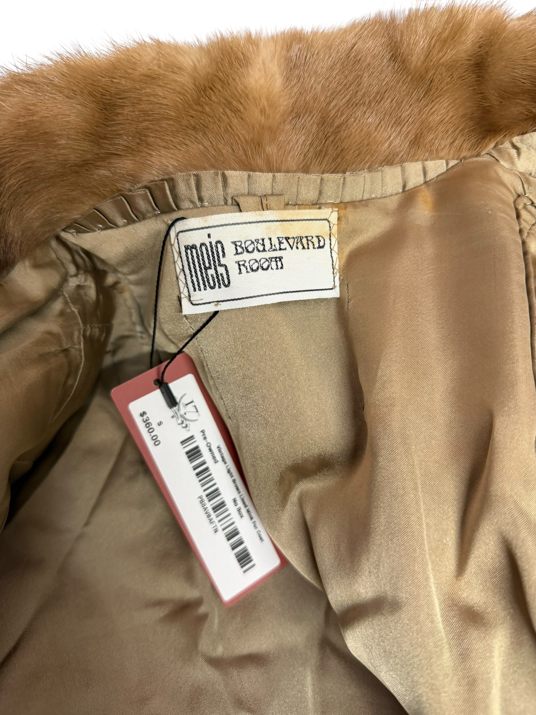 Vintage Light Brown Lined Mink Fur Coat
