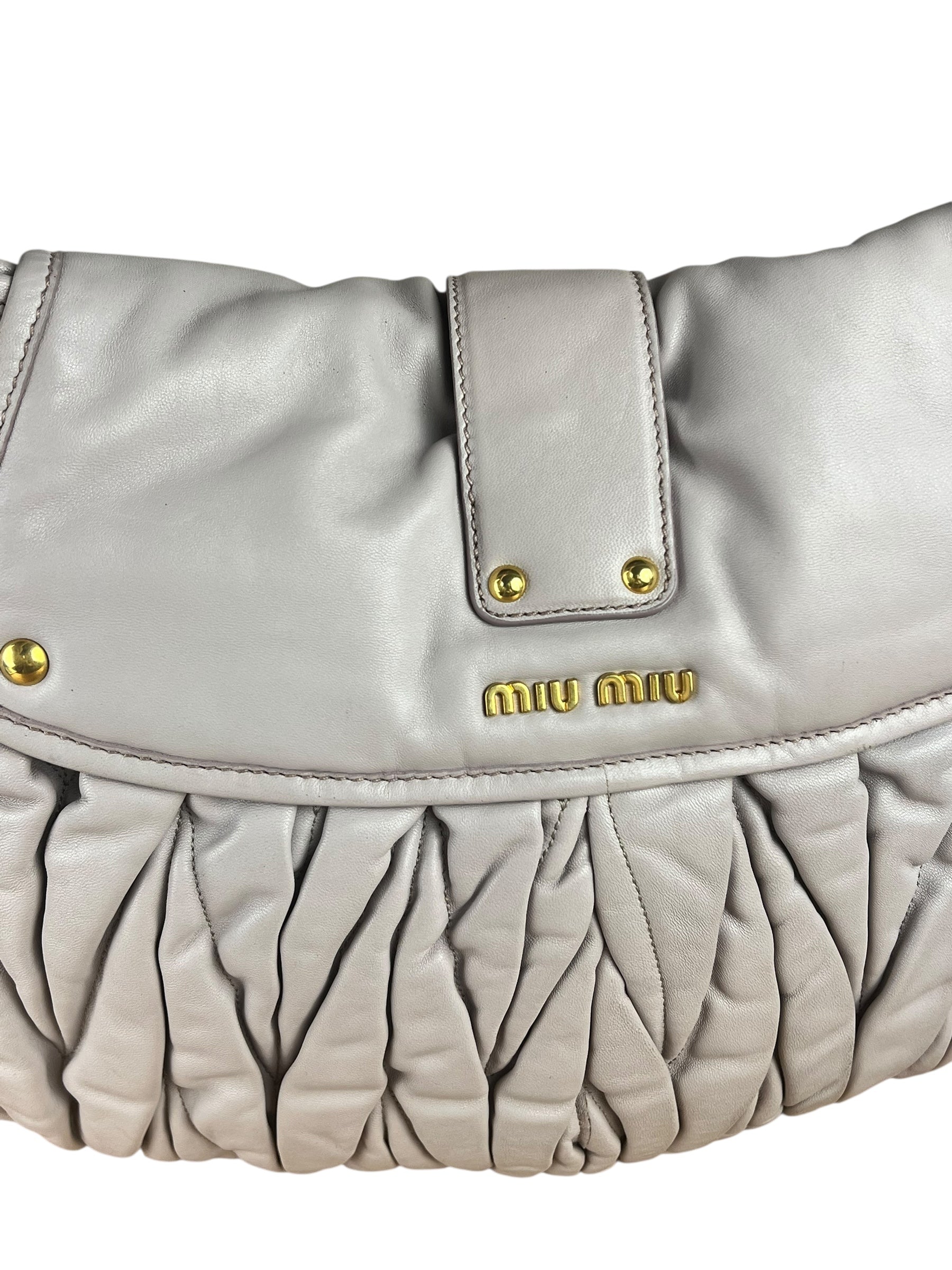 Miu Miu Lilac Nappa Leather Shoulder Bag