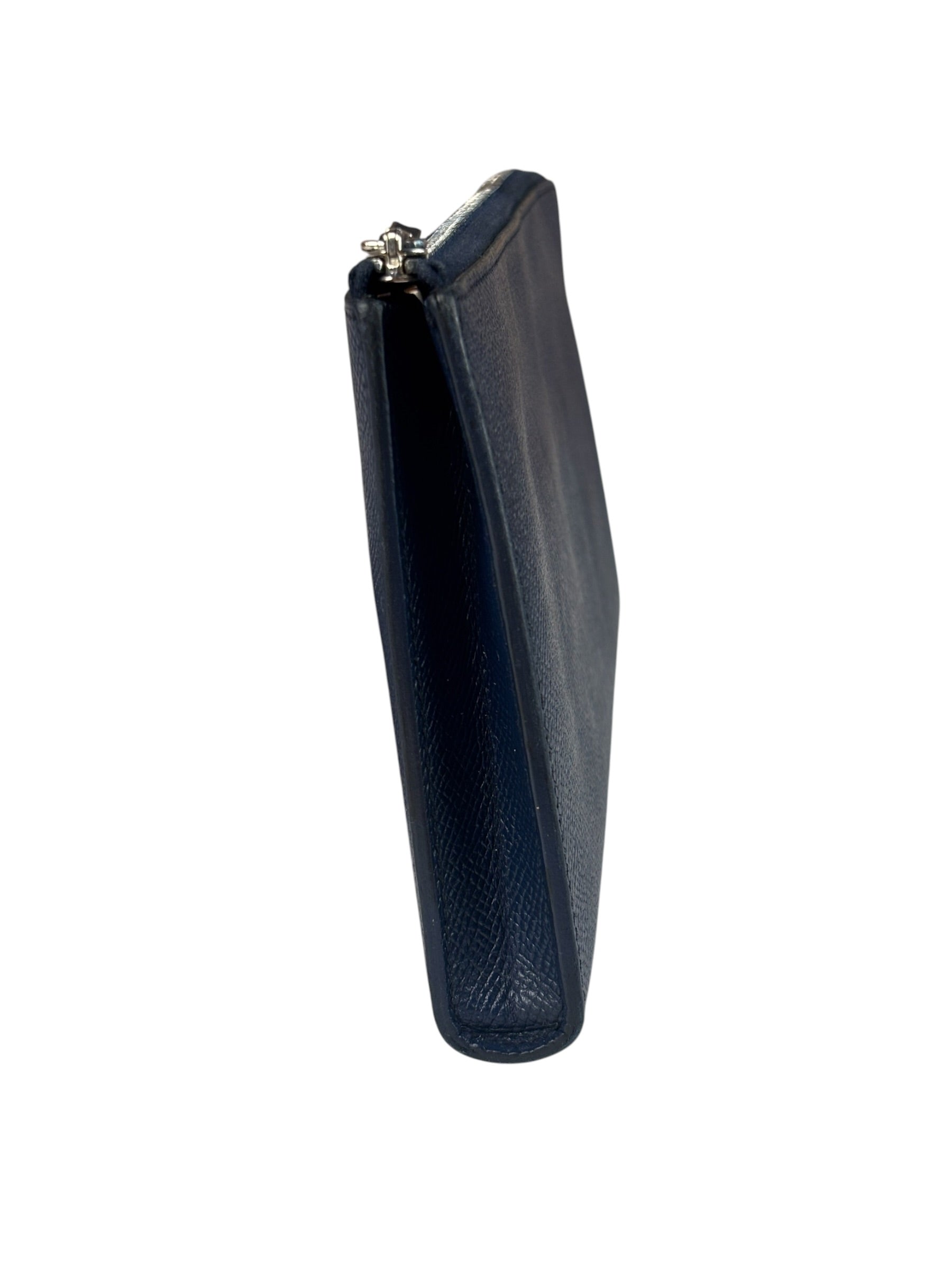 Hermes Navy/Burgundy Silk'In Classique Long Wallet
