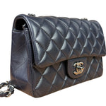 Chanel Iridescent Blue Quilted Leather Mini Flap Bag 2017