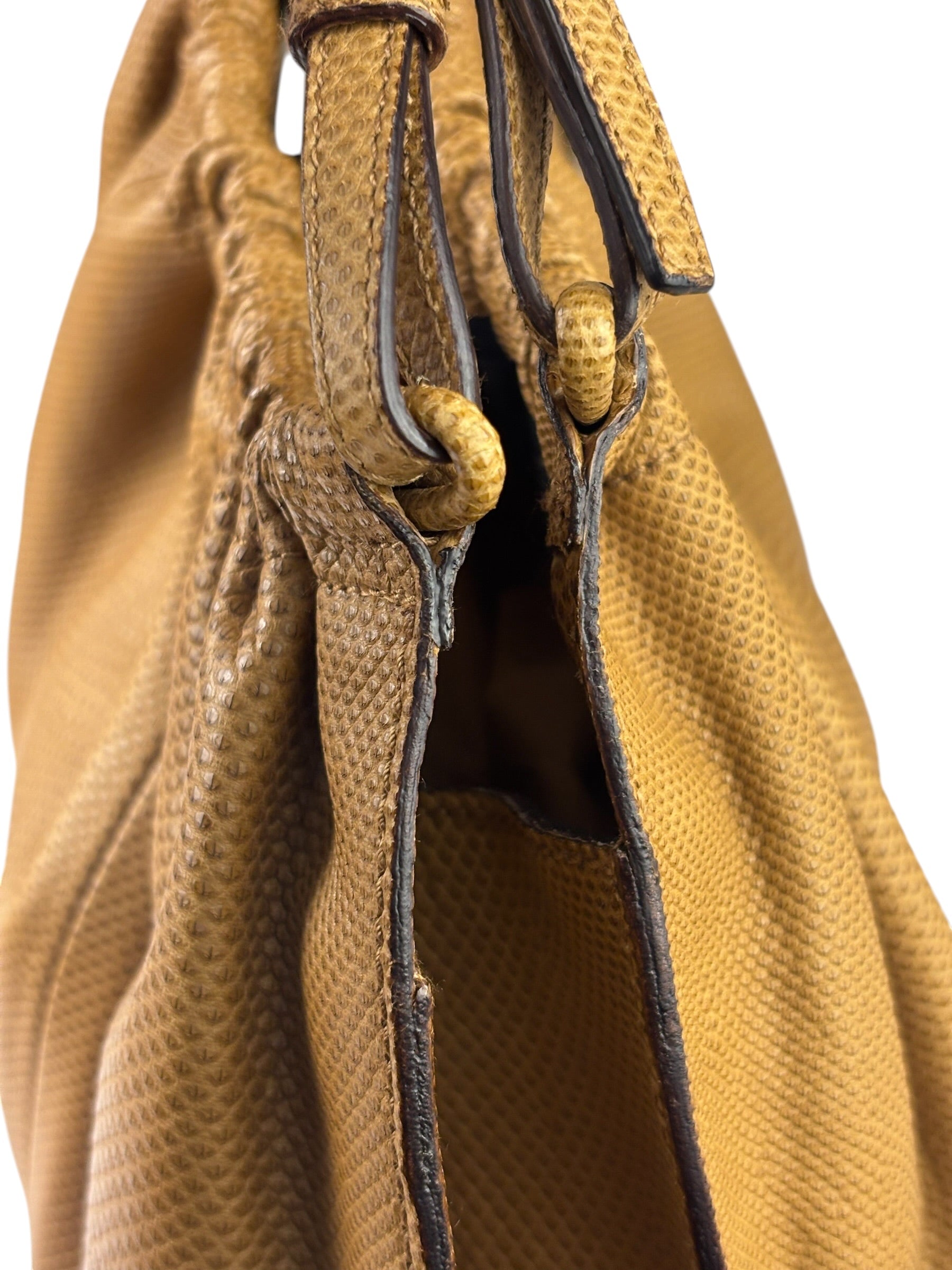 Gucci Vintage Tan Lizard Skin Hobo Bag
