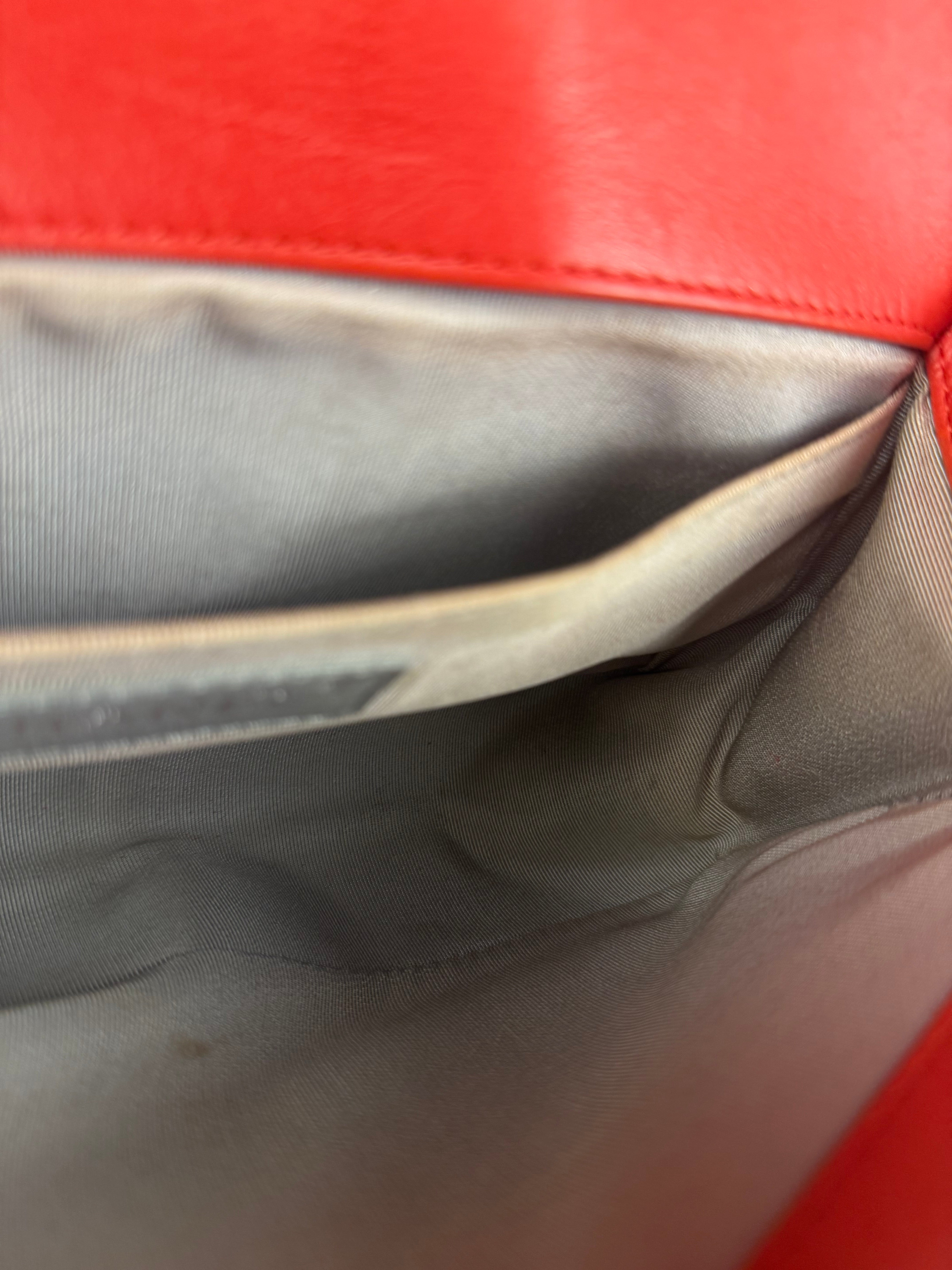Chanel Red Leather Boy Flap Shoulder Bag -2013