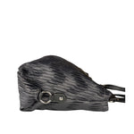 Coach Vintage Metallic Grey Leather Ashley Gathered Sateen Satchel Shoulder Bag