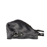 Coach Vintage Metallic Grey Leather Ashley Gathered Sateen Satchel Shoulder Bag