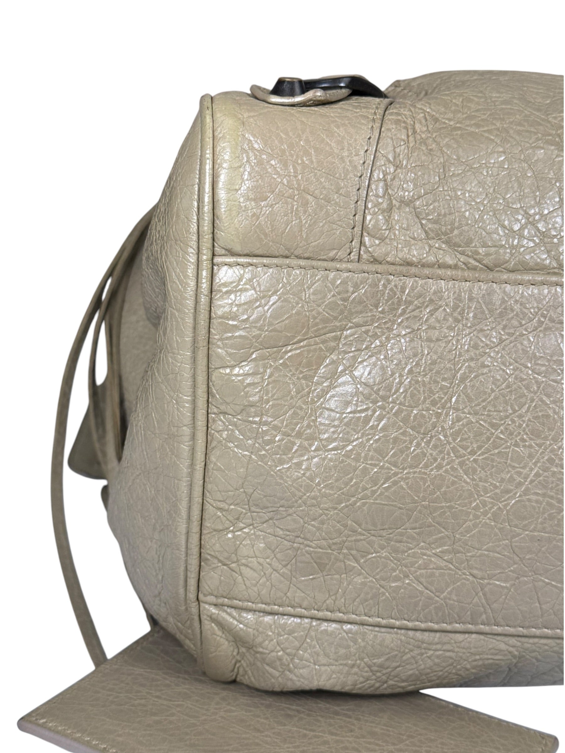 Balenciaga Olive Lambskin Velo Moto Two-Way Bag