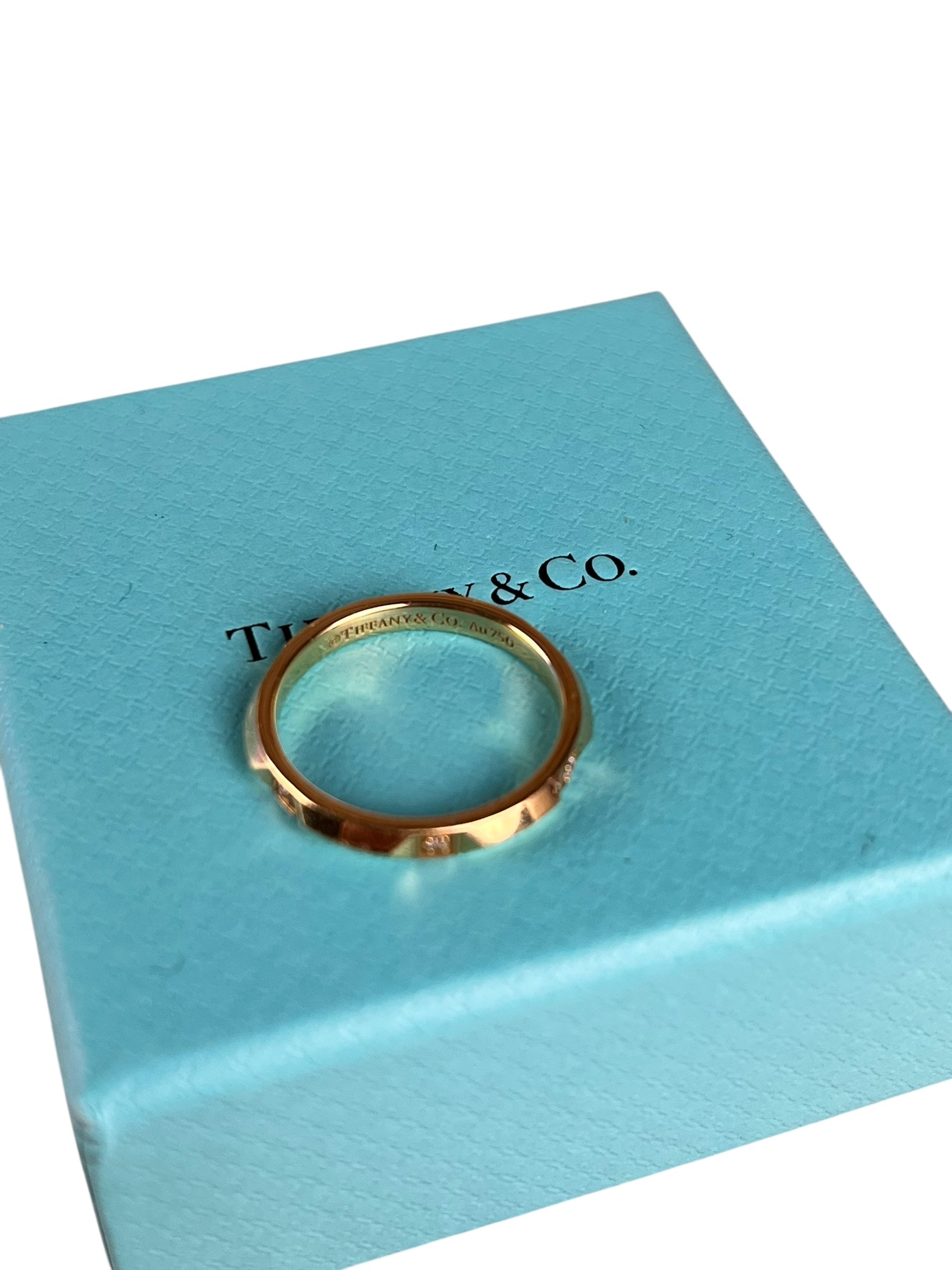 Tiffany & Co His & Hers Rings 18k Gold w/ Diamonds
