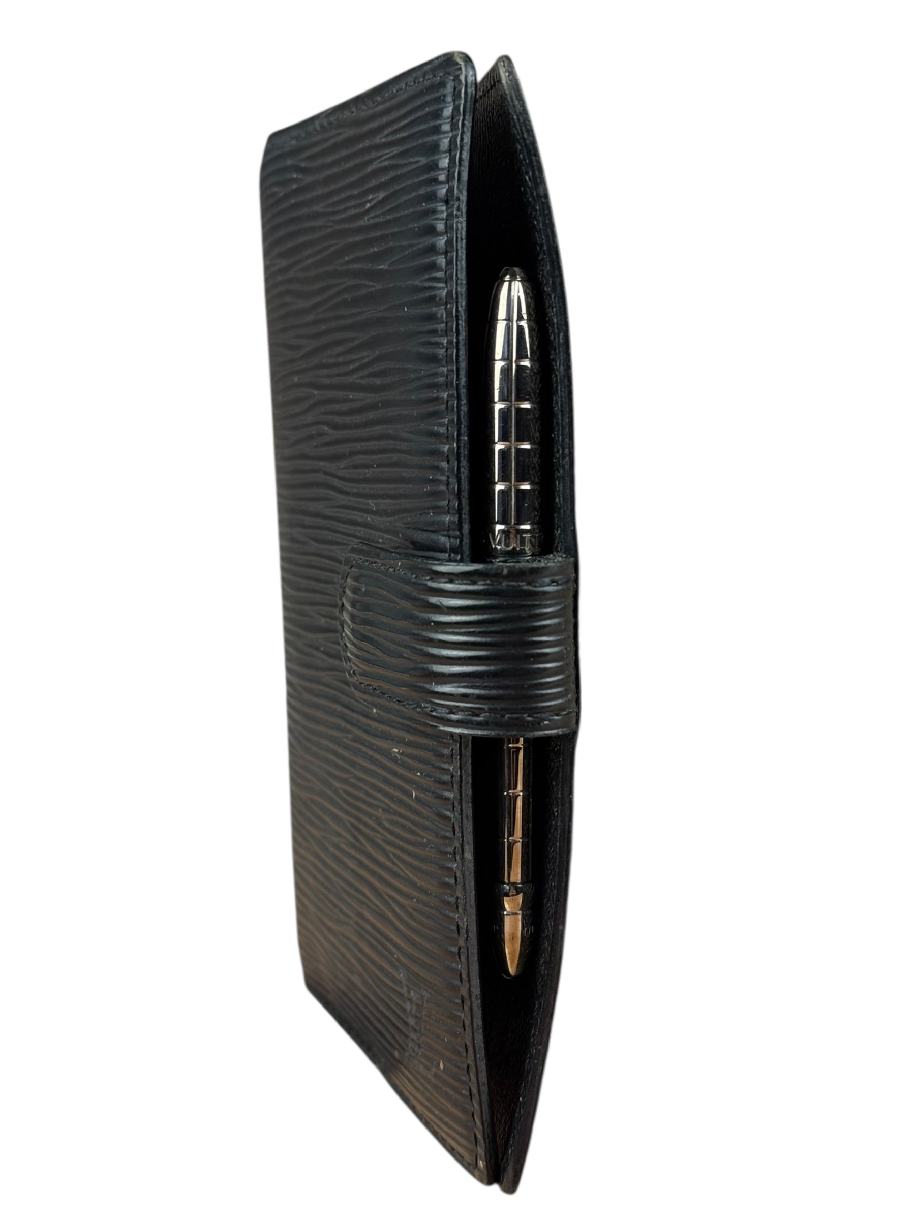 Louis Vuitton Black Epi Agenda & Silver Pen