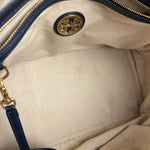 Tory Burch Saffiano Leather Navy Boston Bag