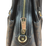 Coach Brown/Black Canvas Mini Darcie Carryall Two-Way Bag